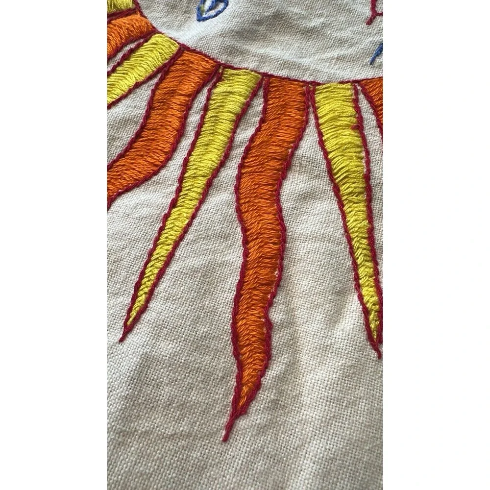 10000 Villages Tree Of Life Embroidered Tablecloth New w Tags 57 x 82 Inch